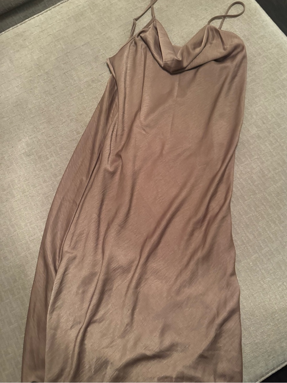 bebe Shimmery Taupe Slip Dress